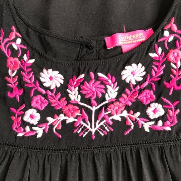 CATHERINE MALANDRINO (Sm) Comfy Black Summer Dress - Picture 7 of 8